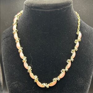 Vintage thermoset beads with gold tone accent necklace
